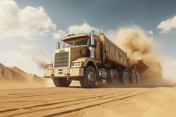 truck on the road, Generative AI