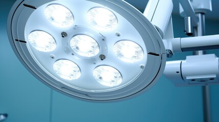 Surgical lamps in operation room.