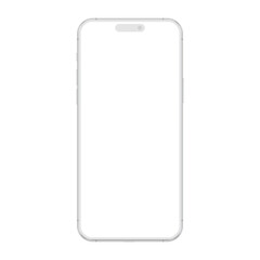 Smartphone mockup with blank white screen, detailed mobile phone mockup, white model smartphone front view, model 3D mobile phone, ui, ux - stock vector