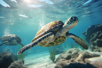 green sea turtle, Generative AI