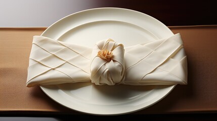 Forks and knives wrapped in paper napkins, Dining tissue.