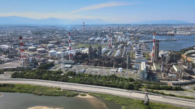 日本の風景・三重県四日市市コンビナート・工場風景