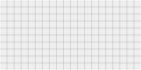 Sheet of graph paper with grid. Millimeter paper texture, geometric pattern. Gray lined blank for drawing, studying, technical engineering or scale measurement. Vector illustration
