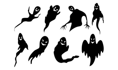 Halloween Ghost Graphic Creepy Clip Art Design.