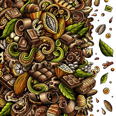 Chocolate detailed cartoon border illustration
