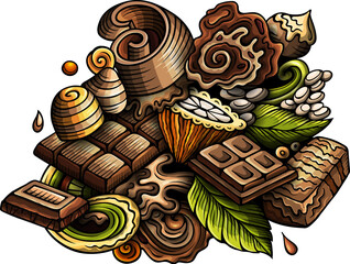 Chocolate detailed cartoon illustration