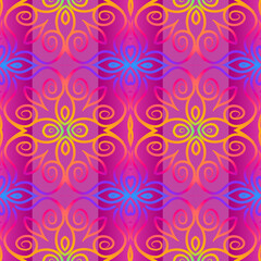 Seamless colourful batik ethnic dayak aztec Kalimantan pattern for background textile garment 
