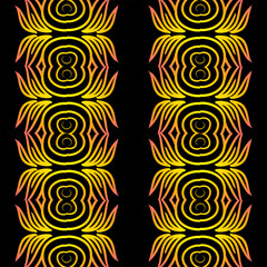 Seamless colourful batik ethnic dayak aztec Kalimantan pattern for background textile garment 
