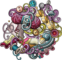 Handmade detailed cartoon illustration