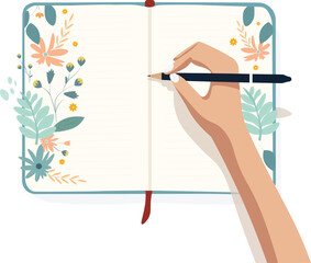 Open Turquoise Planner - Vector Illustration for Organized Planning