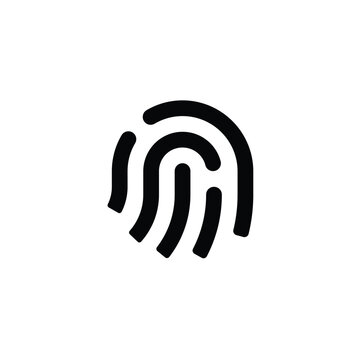 fingerprint, touch id on white background. fingerprint icon vector