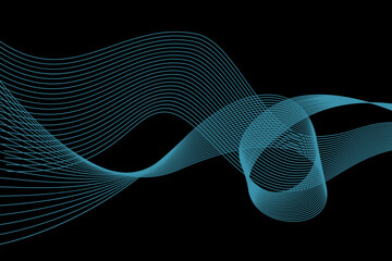 vector abstract line art wavy background