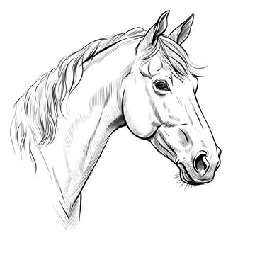 horse head isolated on white