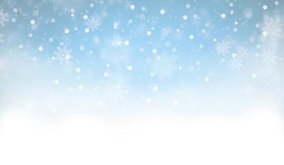abstract christmas  blue background with snow effect