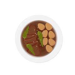 Illustration logo of soy sauce beef with quail eggs or jang jorim - obrazy, fototapety, plakaty