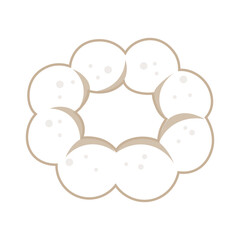 Mochi Donut Simple Cartoon illustration logo