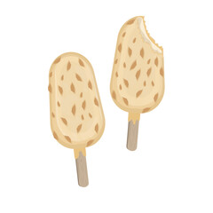 Logo illustration of White Chocolate Popsicle Ice Cream with Almond Sprinkles