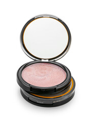 Different stylish highlighters on white background