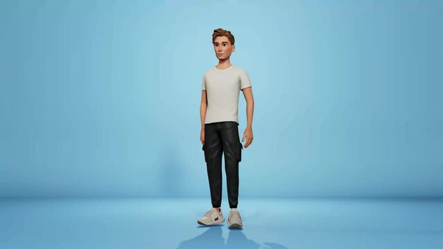 Step into the lively world of 3D animation with this video featuring a character enthusiastically gesturing 'come on.' 