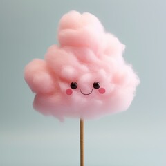 Cotton candy with a face