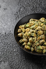 Homemade deep Fried Okra with herbs and spices.