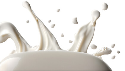 Milk Splash PNG Isolated Background, Generated AI