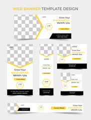 Web Banner Layout Set 6 types of design template.