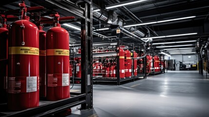 Emergency Preparedness: Powerful Fire Extinguisher System in Industrial Setting