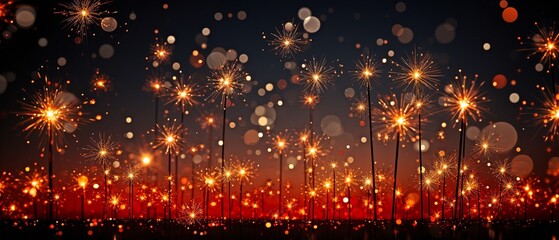 amazing, solitary, holiday fireworks on a night. - obrazy, fototapety, plakaty