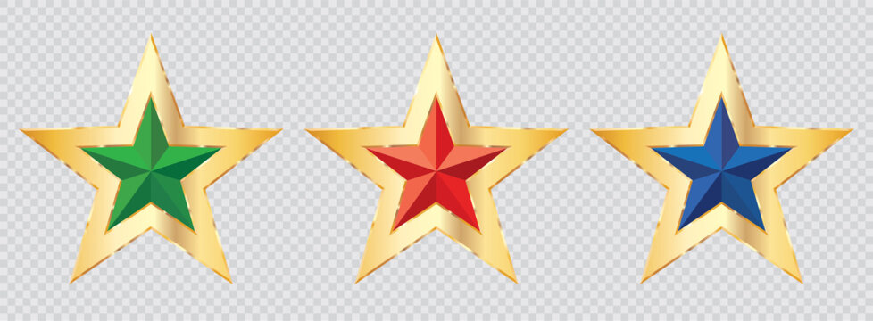 3 color golden stars