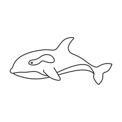 Whale orca vector icon. Outline vector icon isolated on white background whale orca.