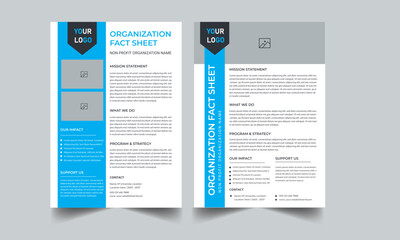 Nonprofit Organization Fact Sheet - obrazy, fototapety, plakaty