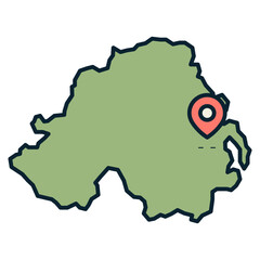 northen ireland map illustration