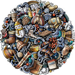 Winter Season cartoon illustration
