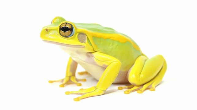 Chinese gliding frog Rhacophorus dennysi animal isolated.Generative AI