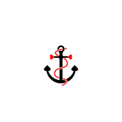 Love anchor logo icon isolated on white background
