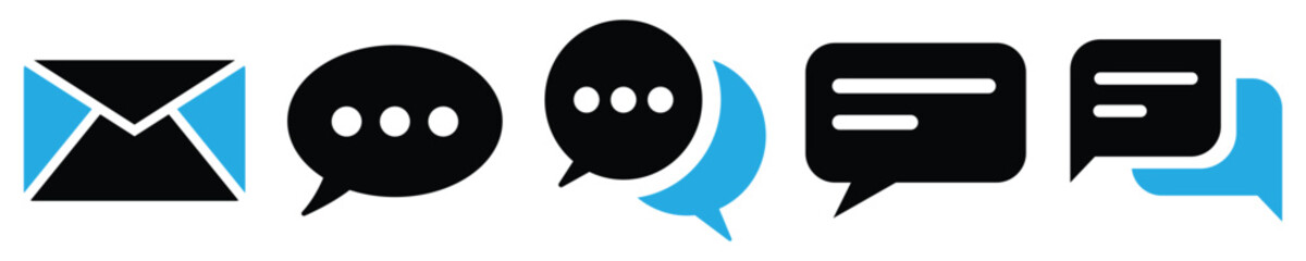 message speech bubble chat icon set