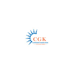 Obraz premium CGK letter logo design in 3 style. CGK polygon, circle, triangle, hexagon, flat and simple style with black and white color variation letter logo set in one artboard. CGK