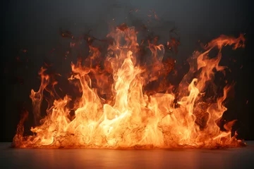 Foto auf Alu-Dibond Feuer Hot burning flames close up