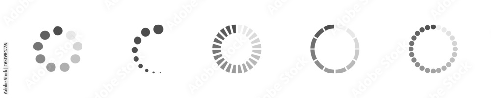 Fototapete circular loading buffering icons vector video ready for animation gif all keyframes frames bufring c