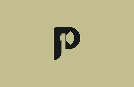 Letter P axe logo design template flat vector
