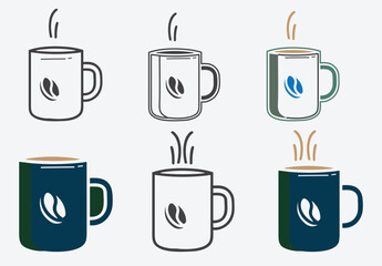 coffee cup icon set illustration. cup a coffee sign and symbol