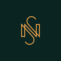 Monogram letter NS logo vector element