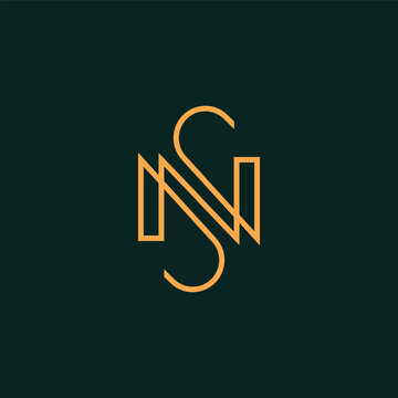Monogram letter NS logo vector element