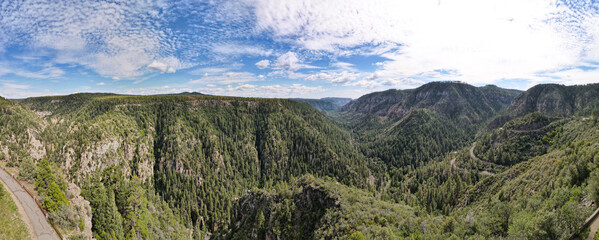 Pine Mountains on a Sunny Day: 180 Degree Aerial Panorama