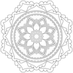 Leaf Flower Petal Coloring Mandala Art Simple Graphic Shape Vector Floral Oriental Outline Vintage Decorative Elements Pattern Illustration Islam Arabic Indian Turkish Mystic Religion Morals Lotus