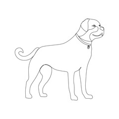Continuous one line Hand drawn dog outline vector illustration
