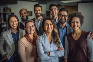 Foto op Plexiglas Inclusive Office Team, diverse workforce, inclusive workplace, multicultural employees, workplace diversity and inclusion © gfx_nazim