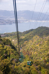 Fototapeta na wymiar The Miyajima Ropeway, climbing Mount Misen of Miyajima Island.
