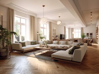 Elegant Modern Interior Open Space Living